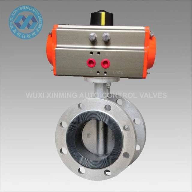 Pneumatic stainless steel flange butterfly vlave