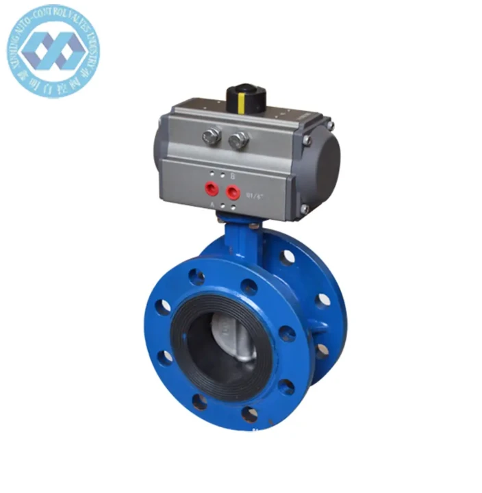 Factory Wholesale Double Flange Ventilation Body Butterfly Pneumatic Damper Valve
