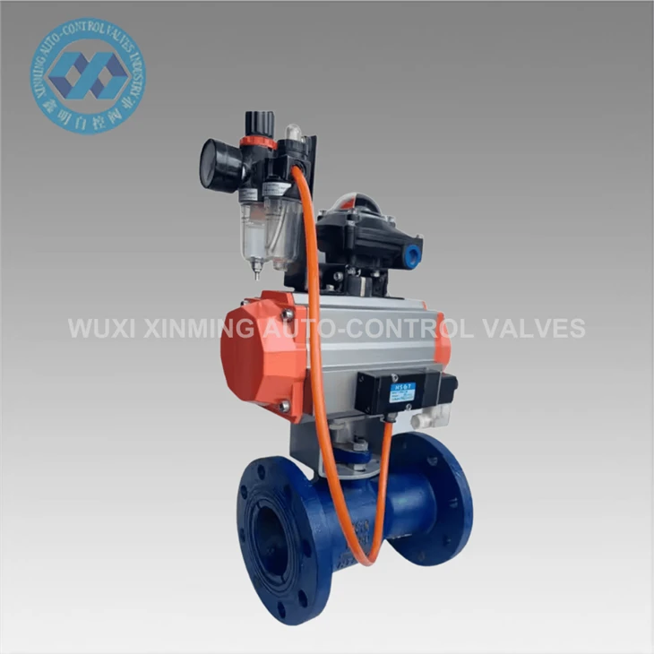 Two-way Ball Valve With Air Control Flange With Pneumatic Actuator